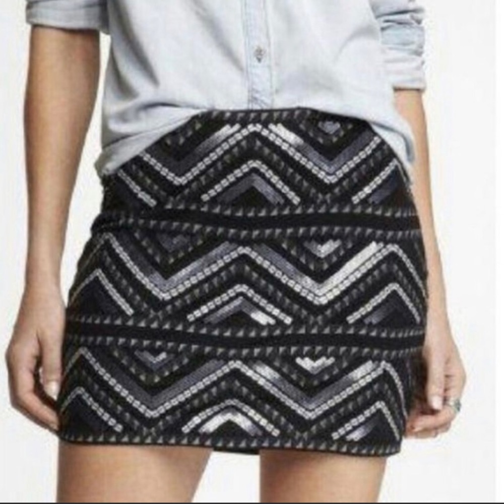 Express Sequin Mini Skirt Size XS